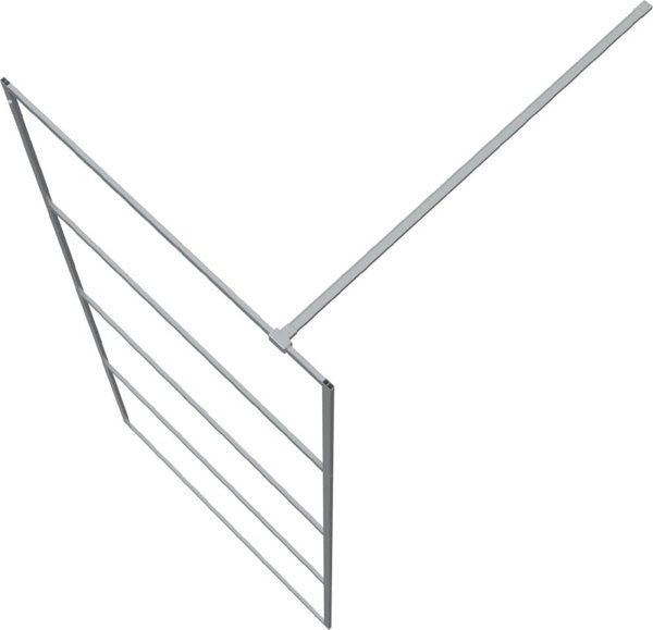 vidaXL Στεγανός Τοίχος Ντους ασημί, 90x195 cm, διαφανές γυαλί ESG
