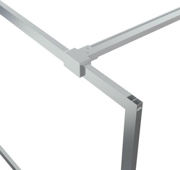 vidaXL Στεγανός Τοίχος Ντους ασημί, 90x195 cm, διαφανές γυαλί ESG
