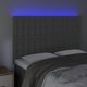 vidaXL Κεφαλάρι κρεβατιού με LED, ανοιχτό γκρι βελούδο, 144x5x118/128 cm