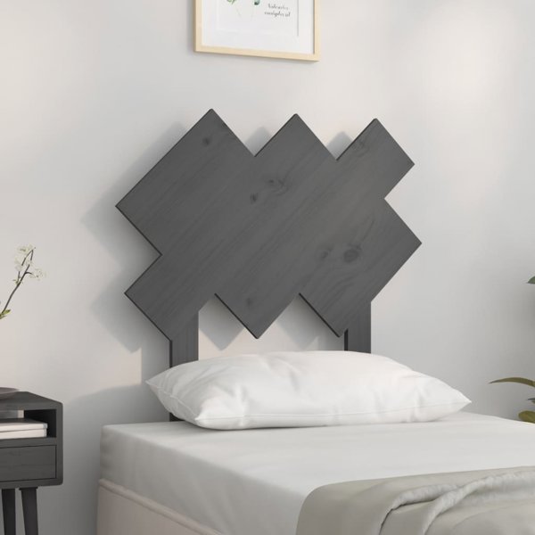 vidaXL Προσκεφαλο κρεβατιου, γκρι, 72,5x3x81 cm, μασιφ πευκο