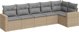 vidaXL 6 tematikos melou kiposarmos me podous, beiz, polirattan