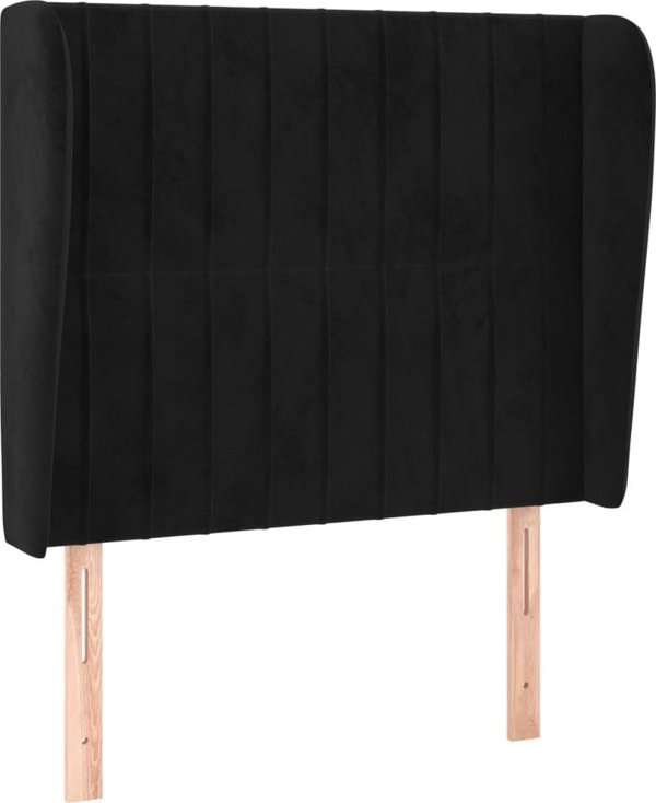 vidaXL Zaglowek uszak 93x23x118/128 cm μαύρο βελούδο
