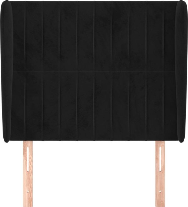 vidaXL Zaglowek uszak 93x23x118/128 cm μαύρο βελούδο
