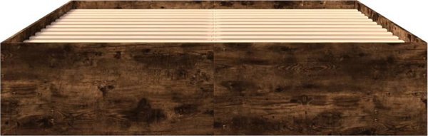 vidaXL Κρεβάτι χωρίς στρώμα, καπνιστό δρυς, 150x200 εκ.