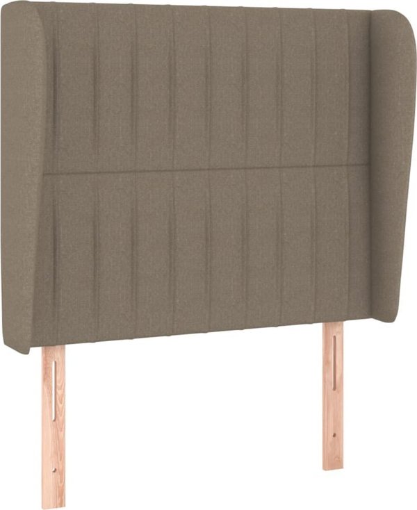 Κρεβάτι κοντινεντάλ με στρώμα, taupe, ύφασμα, 80x200 cm