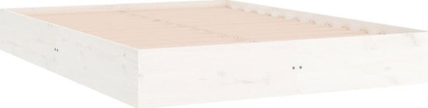vidaXL Rama lozka, biala, lite drewno, 140 x 200 cm