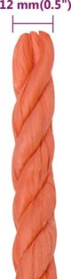 vidaXL Σχοινί εργασίας, πορτοκαλί, 12 mm, 50 m, πολυπροπυλένιο