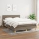 vidaXL Lozko kontynentalne me to matelas, taupe, tkanina, 140x200 cm