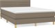 vidaXL Lozko kontynentalne me to matelas, taupe, tkanina, 140x200 cm