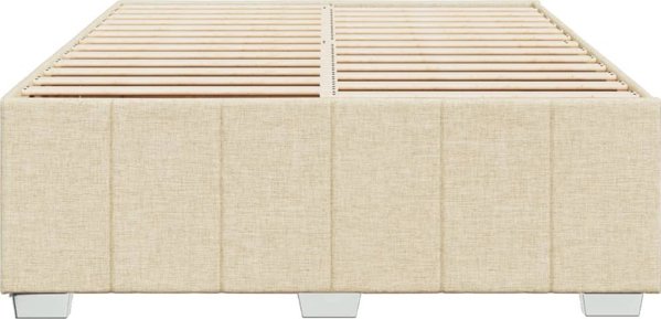 vidaXL Κουφάρι κρεβατιού χωρίς στρώμα, κρεμ, 160x200 εκ., υφασμάτινο