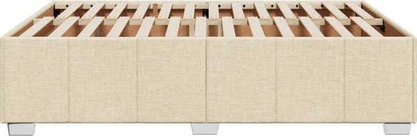 vidaXL Κουφάρι κρεβατιού χωρίς στρώμα, κρεμ, 160x200 εκ., υφασμάτινο