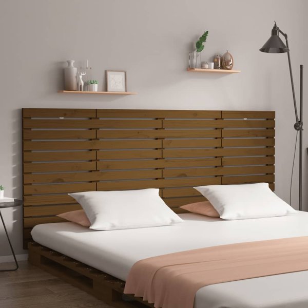 vidaXL Κεφαλάρι κρεβατιού μέλι-καφέ 156x3x91,5 cm από ξύλο πεύκου