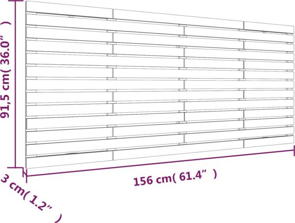 vidaXL Κεφαλάρι κρεβατιού μέλι-καφέ 156x3x91,5 cm από ξύλο πεύκου