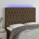 vidaXL Κεφαλάρι για κρεβάτι με LED, σκούρο καφέ, 160x7x118/128 cm, υφασμάτινη επένδυση