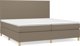 vidaXL Κρεβάτι Κοντινεντάλ με Στρώμα, Taupe, 200x200 cm, Υφασμα