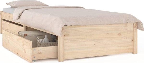 vidaXL Πλαίσιο κρεβατιού με συρτάρια, 75x190 εκ., μονό