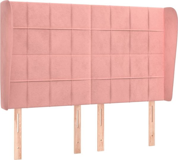 vidaXL Zaglowek uszak, ροζ, 147x23x118/128 cm, βελούδο