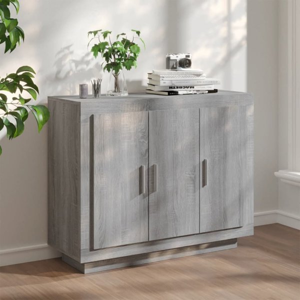 vidaXL Ντουλάπι γκρι δρύς Sonoma, 92x35x75 εκ, ξύλινο υλικό