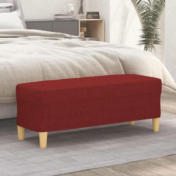 vidaXL Lawka winna czerwen 100x35x41 cm tapicerowana tkanina
