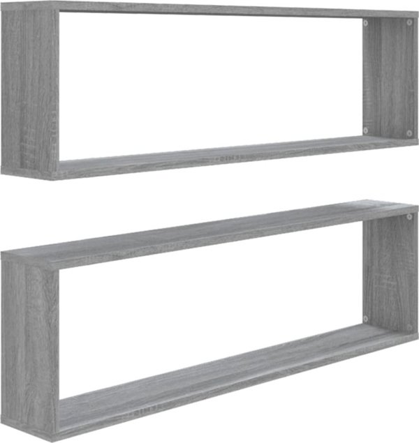 vidaXL Polki scienne, 2 szt., szary dab sonoma, 100x15x30 cm