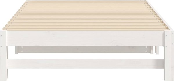 vidaXL Αναδιπλούμενο κρεβάτι, λευκό, 2x(80x200) εκ., μασίφ ξύλο πεύκου