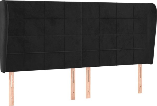 vidaXL Ζαγκόλοφ uszak μαύρο, 183x23x118/128 cm, βελούδο