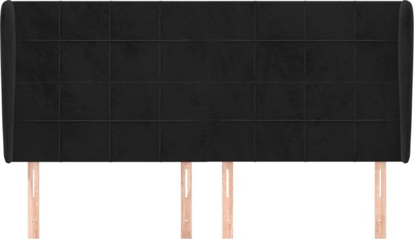vidaXL Ζαγκόλοφ uszak μαύρο, 183x23x118/128 cm, βελούδο
