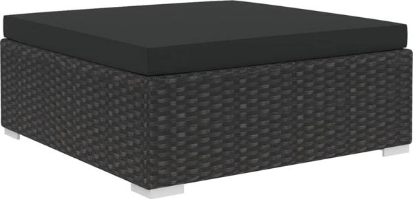 vidaXL 10-cz. zestaw mebli do ogrodu, poduszki, rattan PE, czarny