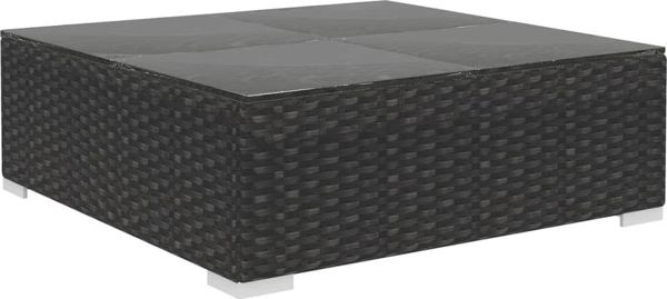 vidaXL 10-cz. zestaw mebli do ogrodu, poduszki, rattan PE, czarny