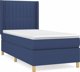 vidaXL Κρεβάτι κοντινένταλ με στρώμα μπλε 90x200 cm ύφασμα