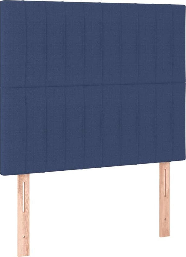 vidaXL Κρεβάτι κοντινένταλ με στρώμα μπλε 90x200 cm ύφασμα