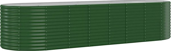 vidaXL vidaXL Donica ogrodowa, malowana proszkowo stal, 322x100x68 cm zielona