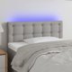 vidaXL Zagolowek do lozka z LED, jasnoszary, 90x5x78/88 cm, tkanina