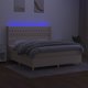 vidaXL Λιτώ 180x200 cm με στρώμα, κρεμ ύφασμα