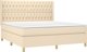 vidaXL Λιτώ 180x200 cm με στρώμα, κρεμ ύφασμα