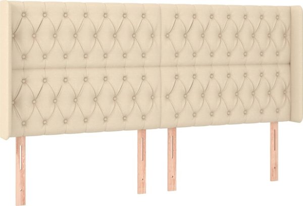 vidaXL Λιτώ 180x200 cm με στρώμα, κρεμ ύφασμα