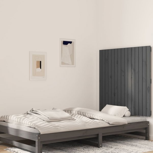 vidaXL Wezglowie lozka, γκρι, 95,5x3x90 cm, μασίφ πεύκο