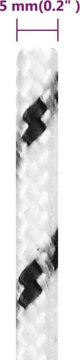 vidaXL Πλεξτή ναυτική σχοινί, λευκή, 5 mm x 50 m, πολυέστερ