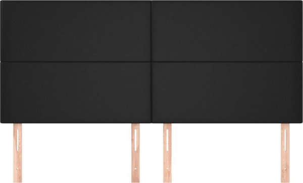 vidaXL Ζαγλόζκι για κρεβάτι, 4 τεμ., μαύρο, 80x5x78/88 εκ., τεχνητό δέρμα