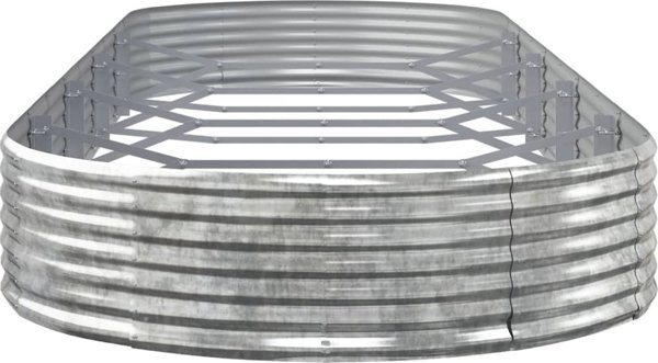 vidaXL vidaXL Donica ogrodowa, malowana proszkowo stal, 450x140x36 cm srebrna