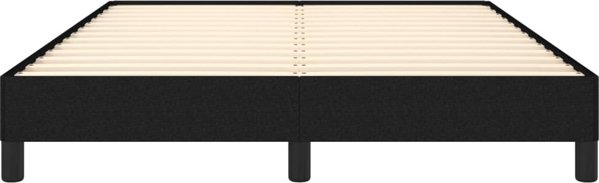 vidaXL Rama κρεβατιού, μαύρη, 140x190 cm, επενδυμένη με ύφασμα