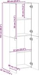 vidaXL Ντουλάπι Αρχειοθέτησης 60x32x153 εκ. σε Γκρι Sonoma Χρώμα από Επεξεργασμένο Ξύλο