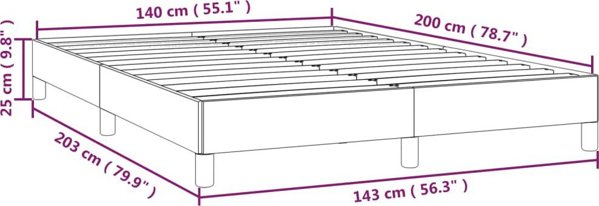 vidaXL Κρεβατοκάμαρα κάδρο, χρώμα καπουτσίνο, 140x200 cm, με τεχνητό δέρμα