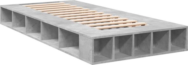 vidaXL Κορμός Κρεβατιού Γκρι Τσιμέντο 90x200 εκ, Ξυλώδες Υλικό