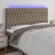 vidaXL Προσκέφαλο κρεβατιού με LED, ταουπέ, 200x7x118/128 cm, ύφασμα