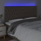vidaXL Προσκέφαλο κρεβατιού με LED, ταουπέ, 200x7x118/128 cm, ύφασμα