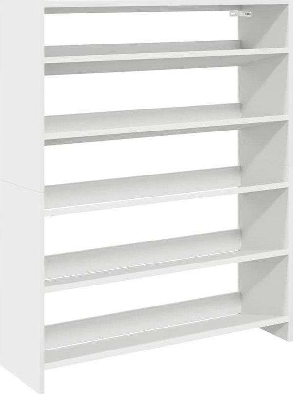 vidaXL Παπουτσοθήκη με Ράφια, Λευκό Χρώμα, 80x25x100 εκ.