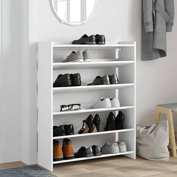 vidaXL Παπουτσοθήκη με Ράφια, Λευκό Χρώμα, 80x25x100 εκ.