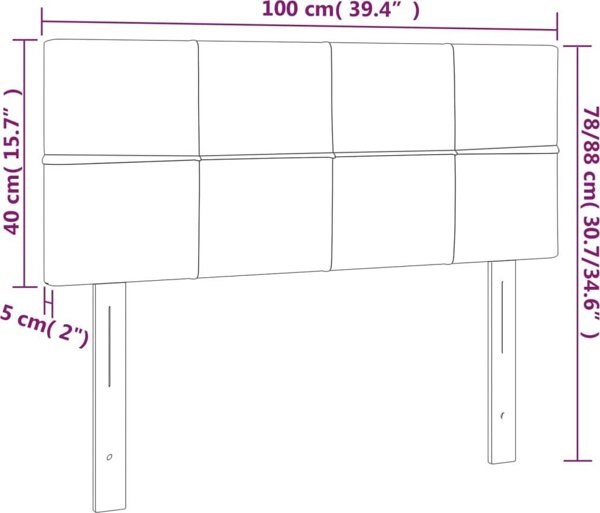 vidaXL Κεφαλάρι κρεβατιού με LED, κρεμ, 100x5x78/88 cm, ύφασμα
