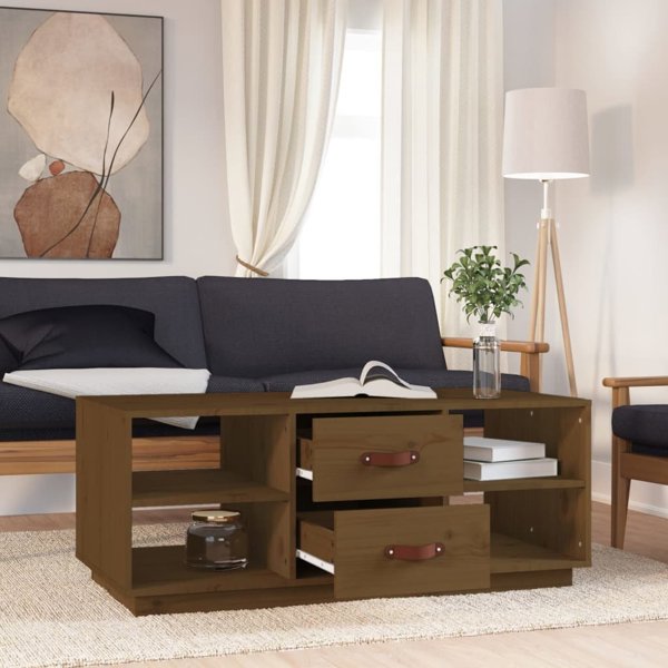 vidaXL Salonio trapezi, medeno kafe, 100x50x41 cm, litoxia sosna